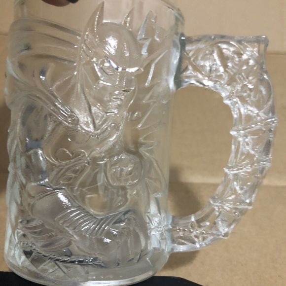 Vintage 1995 BATMAN McDonald's "Batman Forever" Clear Glass Mug Cup DC Comics - Picture 2 of 16